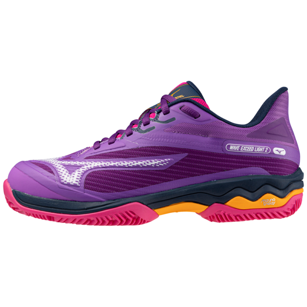Mizuno Womens Wave Exceed Light 2 Padel Shoe (Hyacinth/White/Fuchsia Purple) - Size 7.5 UK