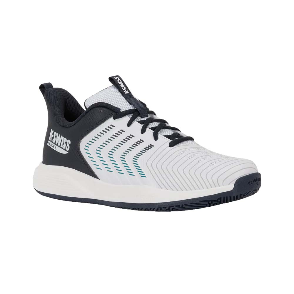 K-Swiss Mens Ultrashot Light Padel Shoes (White/Carbon/Baltic) 2026