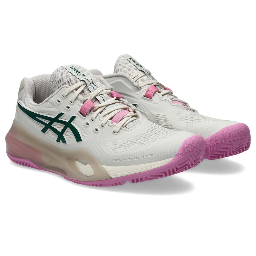 Asics Womens Gel-Resolution X Padel Shoe (Soft Oat/Jewel Green) 2026 - Size: 6 UK (SHOP SOILED)