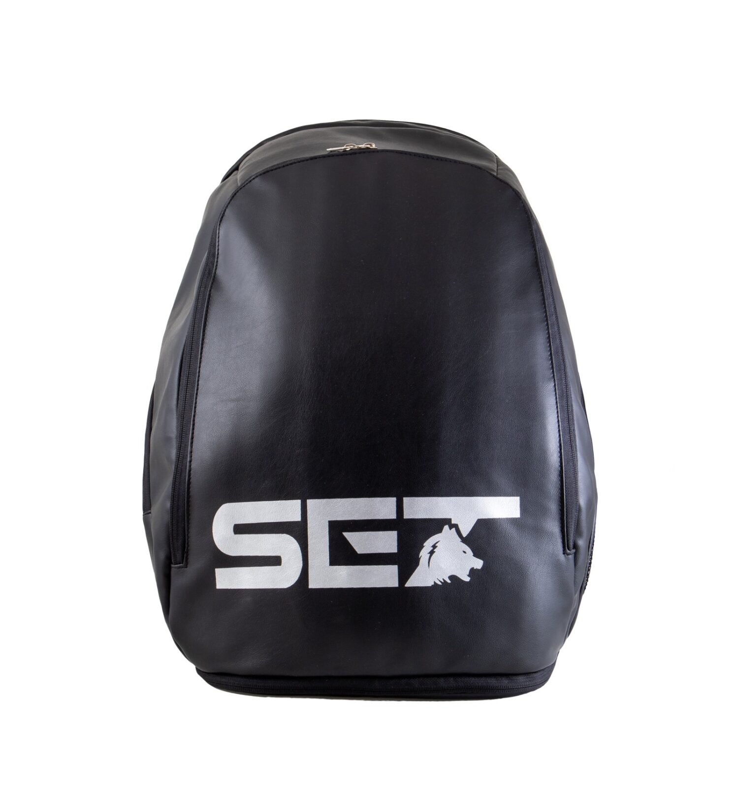 Kelme SET Backpack Black - A black Kelme SET backpack displayed on a white background, featuring multiple compartments and a distinctive Kelme logo.