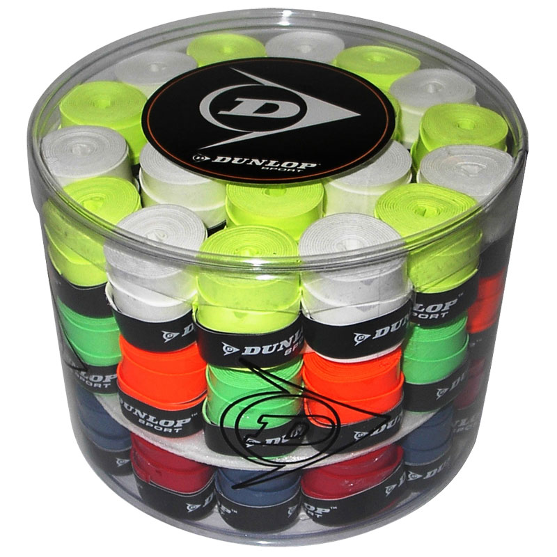 Dunlop Overgrip Multi Assortment - A colorful pack of Dunlop overgrips for tennis and padel rackets