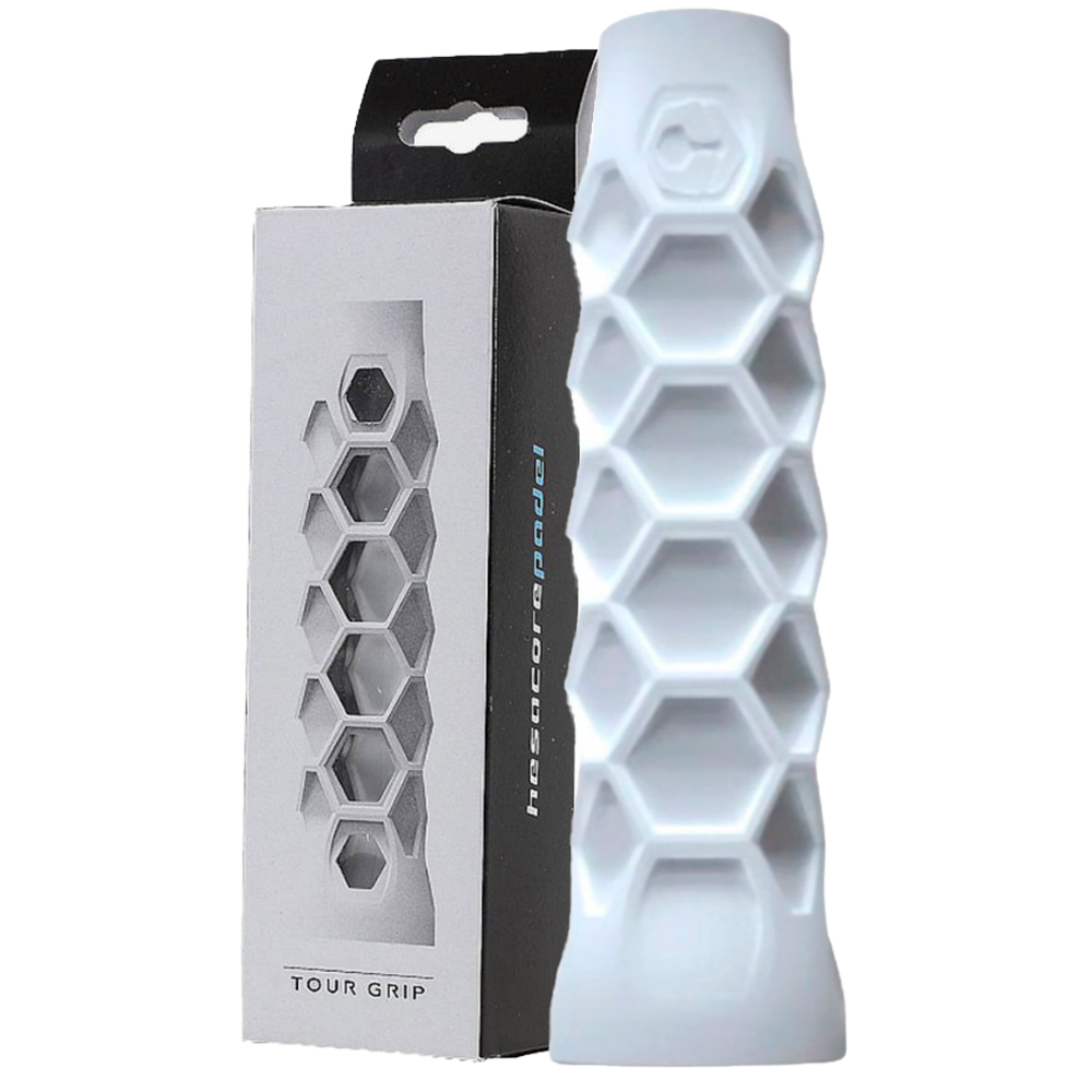 Image of a white Hesacore grip for padel racket