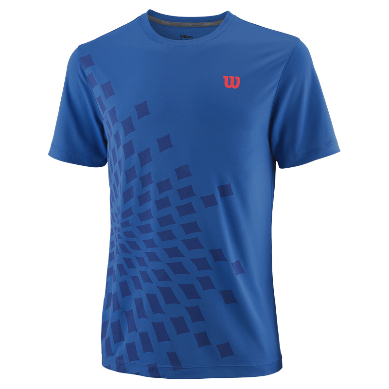 Wilson Mens  Urban Wolf II Aperta Crew T-Shirt (Prince Blue/Maz Blue)