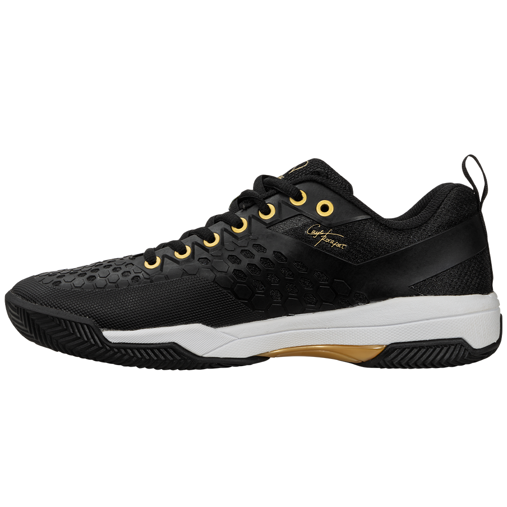 Salming Mens Rebel Padel Shoe (Black/Gold) Stringers' World