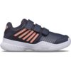 K-Swiss Junior Court Express Strap Omni Tennis Shoes (Greystone/Peach) - Size: 2.5 UK