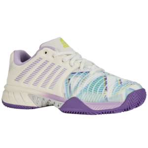 K-Swiss Womens Express Light 3 Padel Shoe (Snow White/Purple Heart/Evening Primrose) (2024)