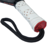 White handle close up with red adidas branded end cap and black lace hand loop