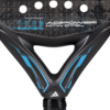 Close up view of Adidas Adipower Padel Racket handle with blue accents