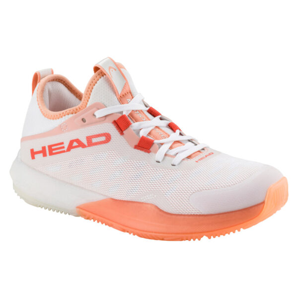 Head Womens Motion Pro Padel Shoe (White/Coral)