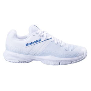 Babolat Womens Sensa Padel Shoes (White/Cool Blue) (2025)