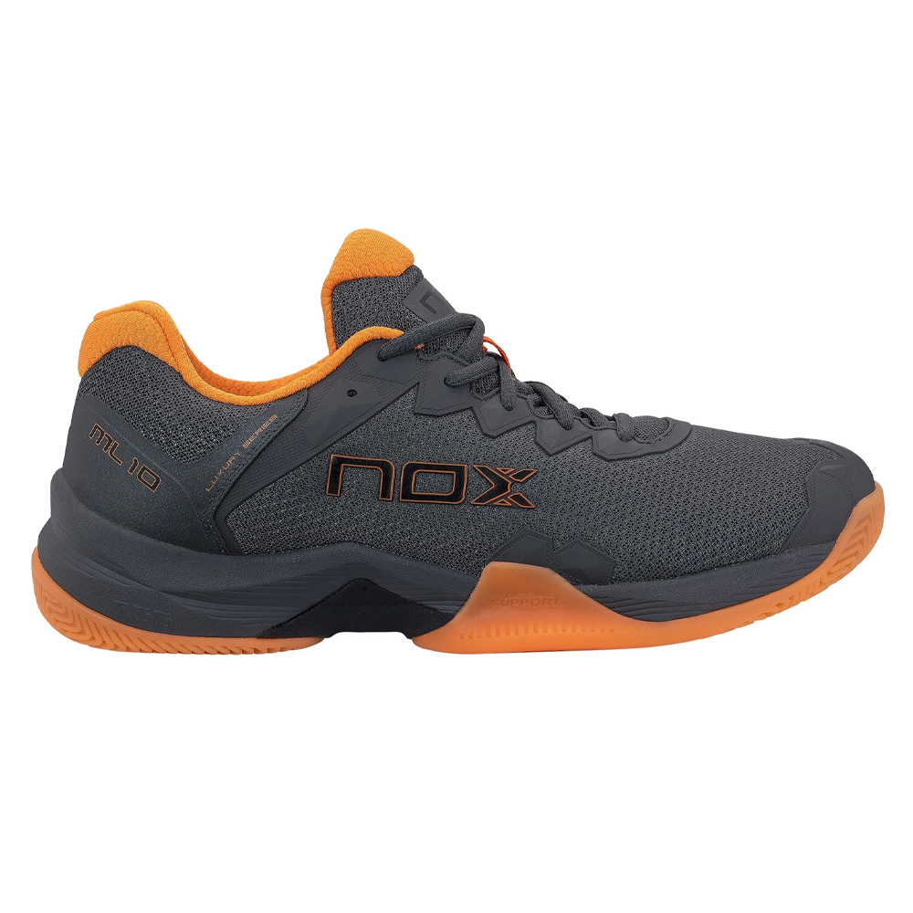 NOX Unisex ML10 Hexa Padel Shoes (Grey/Orange) - Size 6.5 UK