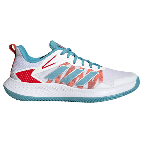 Adidas Womens Defiant Speed Clay Court Shoes (White/Preloved Blue/Better Scarlet)