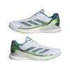 Adidas Mens Crazyquick LS Padel Shoes (White/Aurora Ivy/Lime Burst) (2025)