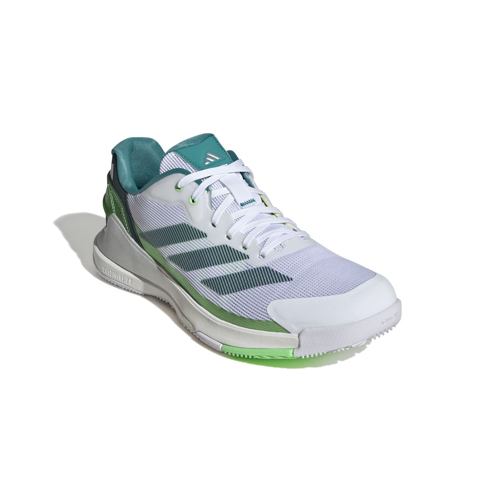 Adidas Mens Crazyquick LS Padel Shoes (White/Aurora Ivy/Lime Burst) (2025)
