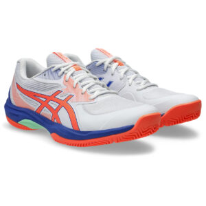 Asics Mens Game FF Padel Shoe (White/Vivid Coral) 2025