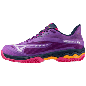 Mizuno Womens Wave Exceed Light 2 Padel Shoe (Hyacinth/White/Fuchsia Purple) - Size 5 UK