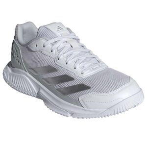 Adidas Womens Courtquick Padel Shoe (White/Met Silver/White) 2026
