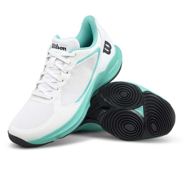 Wilson Womens Hurakn Lite Padel Shoe (White/Turquoise/Black)