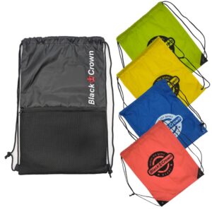 Black Crown Drawstring Bag