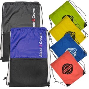 Black Crown Drawstring Bag