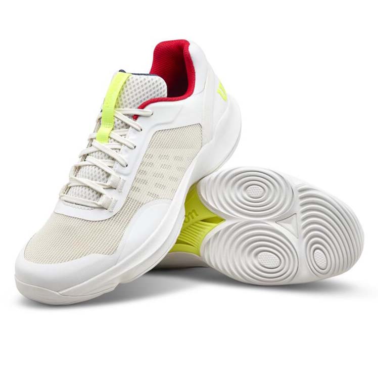 Wilson Mens Hurakn Pro V2 Padel Shoe (Snow White/Safety Yellow) 2026