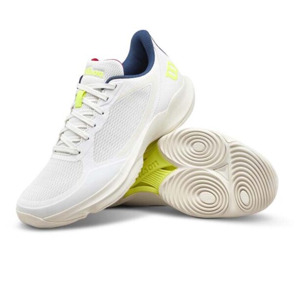 Wilson Mens Rush Pro 5 Padel Shoe (Snow White/Safety Yellow) 2026