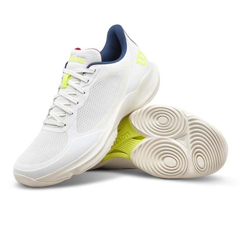 Wilson Mens Rush Pro 5 Padel Shoe (Snow White/Safety Yellow) 2026