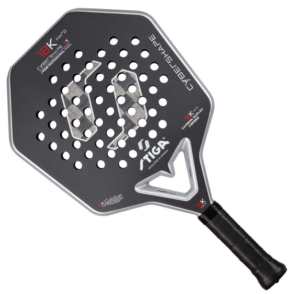 Stiga 18K X Hard Cybershape Padel Racket (Black)