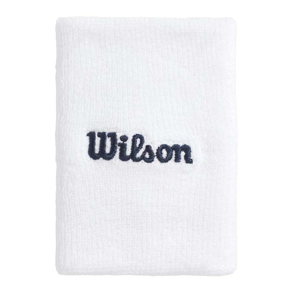Wilson Wide Terry Wristbands 2 Pack (White)